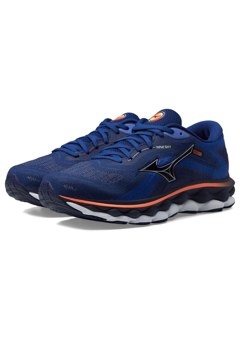 Mizuno Men's Wave Sky  Running Shoe Blue Depths-Silver