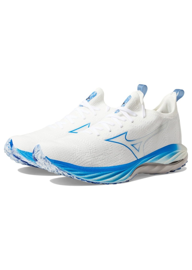 Mizuno Running Men's Wave Neo Wind Running Shoe Undyed Wht-Peace Blue