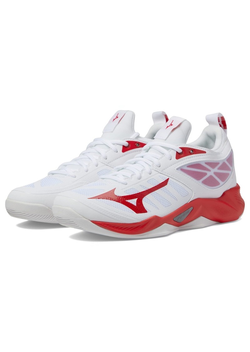 Mizuno Women's Wave Dimension Volleyball Shoe White-Red