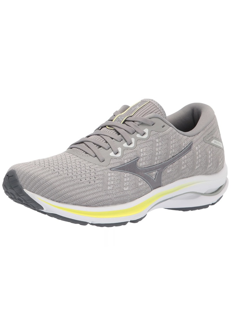 Mizuno Women's Wave Rider 25 WAVEKNIT™ | neutral Support Running Shoe |Eco Friendly Materials | Waveknit- Harbor Mist/Silver | US