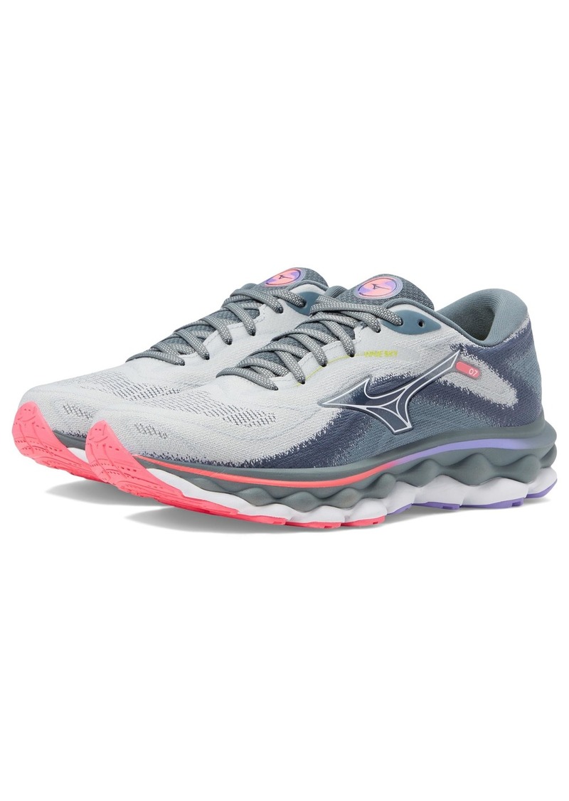 Mizuno Women's Wave Sky 7 Running Shoe Pearl Blue-White