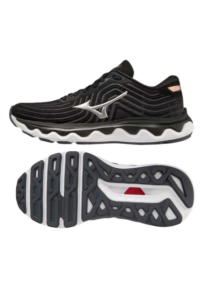 Mizuno Women's Wave Horizon 6 Running Shoes - D/wide Width In Black/silver