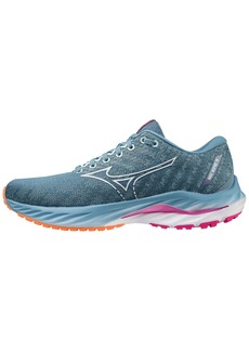 Mizuno Women's Wave Inspire 19 Running Shoes - D/wide Width In Provincial Blue/white