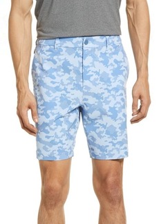 Mizzen+Main Camo Flat Front Performance Golf Shorts in Blue Camo Print at Nordstrom