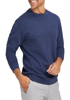 Mizzen+Main Fairway Trim Fit Cotton Blend Long Sleeve Crewneck Sweatshirt in Navy Heather at Nordstrom