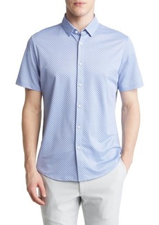 Mizzen+Main Halyard Dot Print Short Sleeve Button-Up Shirt