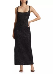 ML Monique Lhuillier Adele Metallic Jacquard Column Gown