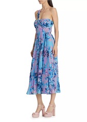 ML Monique Lhuillier Audra Chiffon Midi-Dress