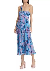 ML Monique Lhuillier Audra Chiffon Midi-Dress