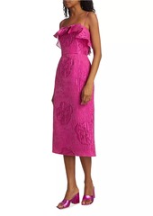 ML Monique Lhuillier Cynthia Jacquard Midi-Dress