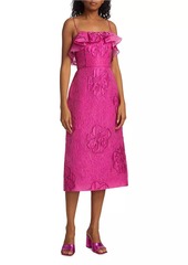 ML Monique Lhuillier Cynthia Jacquard Midi-Dress