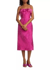 ML Monique Lhuillier Cynthia Jacquard Midi-Dress