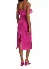 ML Monique Lhuillier Cynthia Jacquard Midi-Dress