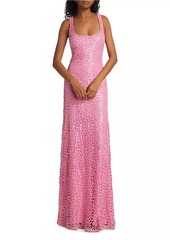 ML Monique Lhuillier Hannah Sequined Maxi Dress