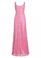 ML Monique Lhuillier Hannah Sequined Maxi Dress