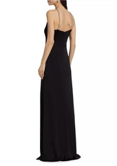 ML Monique Lhuillier Kara Jersey Crystal-Strap Gown