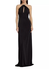 ML Monique Lhuillier Kara Jersey Crystal-Strap Gown