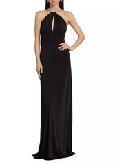 ML Monique Lhuillier Kara Jersey Crystal-Strap Gown