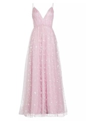 ML Monique Lhuillier Layla Sequined Lace A-Line Gown