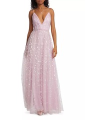 ML Monique Lhuillier Layla Sequined Lace A-Line Gown