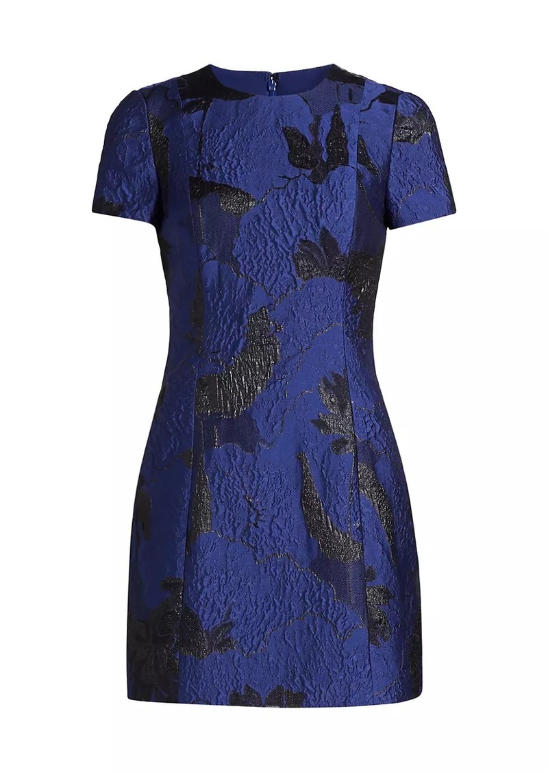 ML Monique Lhuillier Liana Floral Jacquard Minidress