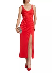 ML Monique Lhuillier Mae Gathered Jersey Maxi Dress