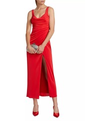 ML Monique Lhuillier Mae Gathered Jersey Maxi Dress