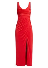 ML Monique Lhuillier Mae Gathered Jersey Maxi Dress