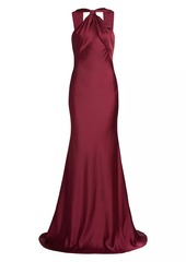 ML Monique Lhuillier Mallory Satin Halterneck Gown