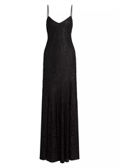 ML Monique Lhuillier Melina Lacquered Lace Gown