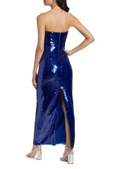 ML Monique Lhuillier Mira Sequin Strapless Gown