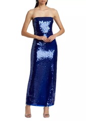 ML Monique Lhuillier Mira Sequin Strapless Gown