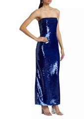 ML Monique Lhuillier Mira Sequin Strapless Gown