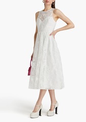 ML Monique Lhuillier - Embroidered tulle midi dress - White - US 4