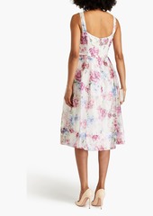 ML Monique Lhuillier - Gathered floral-print organza dress - White - US 2