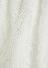 ML Monique Lhuillier - Gathered guipure lace mini dress - White - US 4