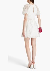 ML Monique Lhuillier - Gathered guipure lace mini dress - White - US 2