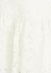 ML Monique Lhuillier - Gathered guipure lace mini dress - White - US 4