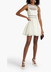 ML Monique Lhuillier - Gathered macramé lace mini dress - White - US 6