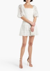 ML Monique Lhuillier - Gathered macramé mini dress - White - US 2