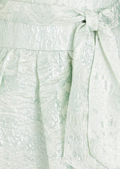 ML Monique Lhuillier - Gathered metallic cloqué mini dress - Green - US 2
