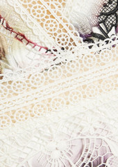 ML Monique Lhuillier - Printed guipure lace midi dress - White - US 4