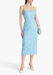 ML Monique Lhuillier - Serenity macramé lace midi dress - Blue - US 12