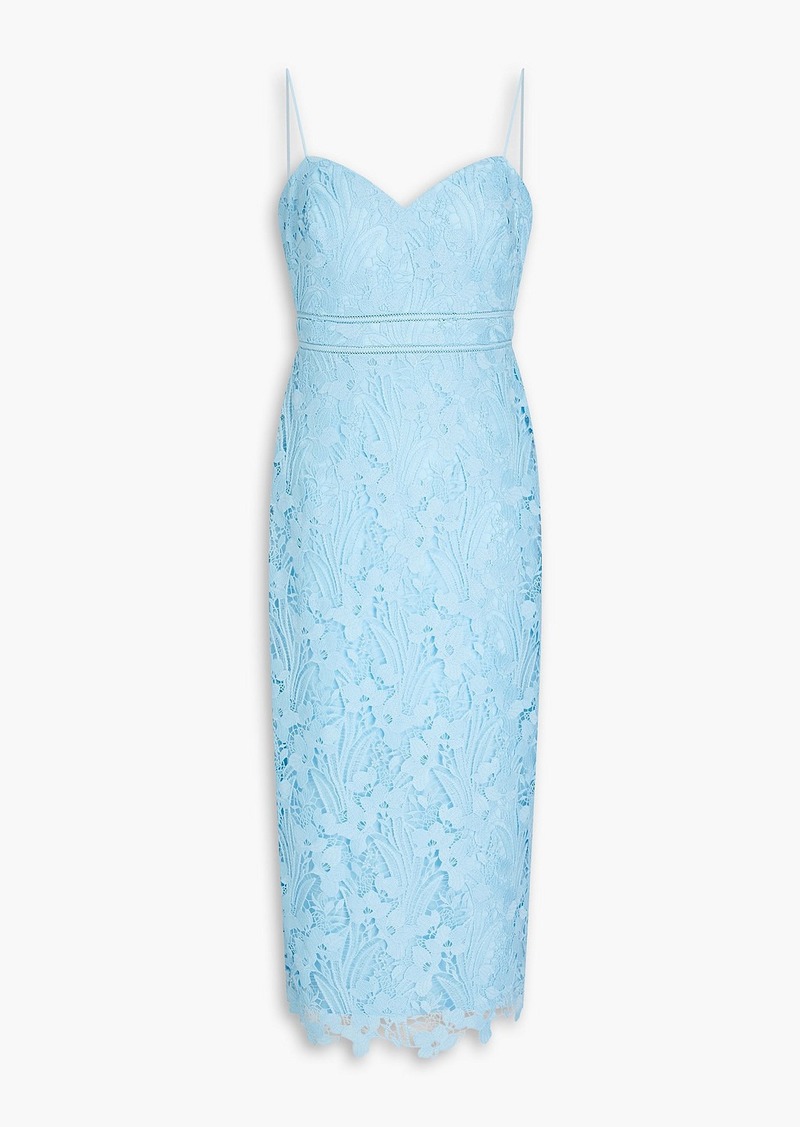 ML Monique Lhuillier - Serenity macramé lace midi dress - Blue - US 12