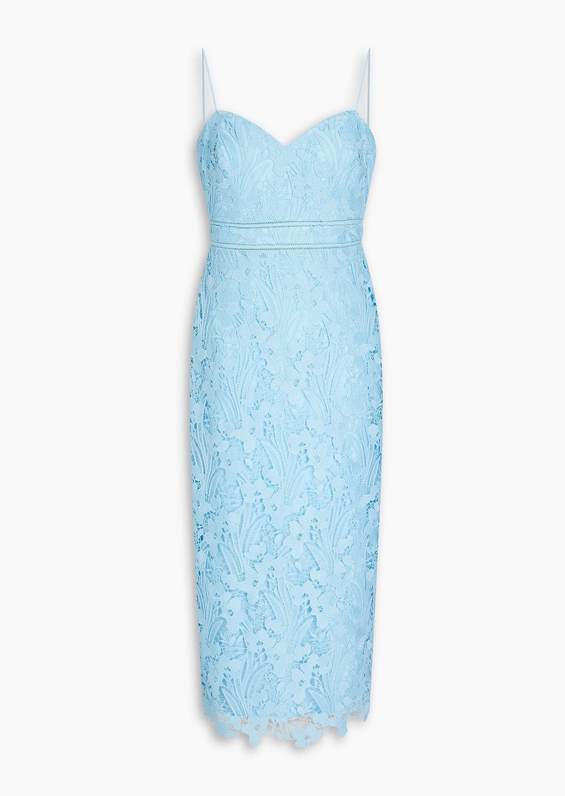 ML Monique Lhuillier - Serenity macramé lace midi dress - Blue - US 6