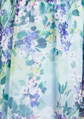 ML Monique Lhuillier - Shirred floral-print chiffon mini dress - Green - US 0