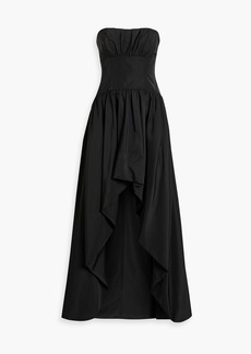 ML Monique Lhuillier - Strapless asymmetric taffeta gown - Black - US 2