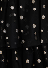 ML Monique Lhuillier - Tiered glittered polka-dot tulle gown - Black - US 6