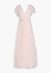 ML Monique Lhuillier - Tiered ruffled tulle gown - Pink - US 12
