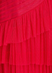 ML Monique Lhuillier - Wrap-effect pleated point d'esprit mini dress - Pink - US 8